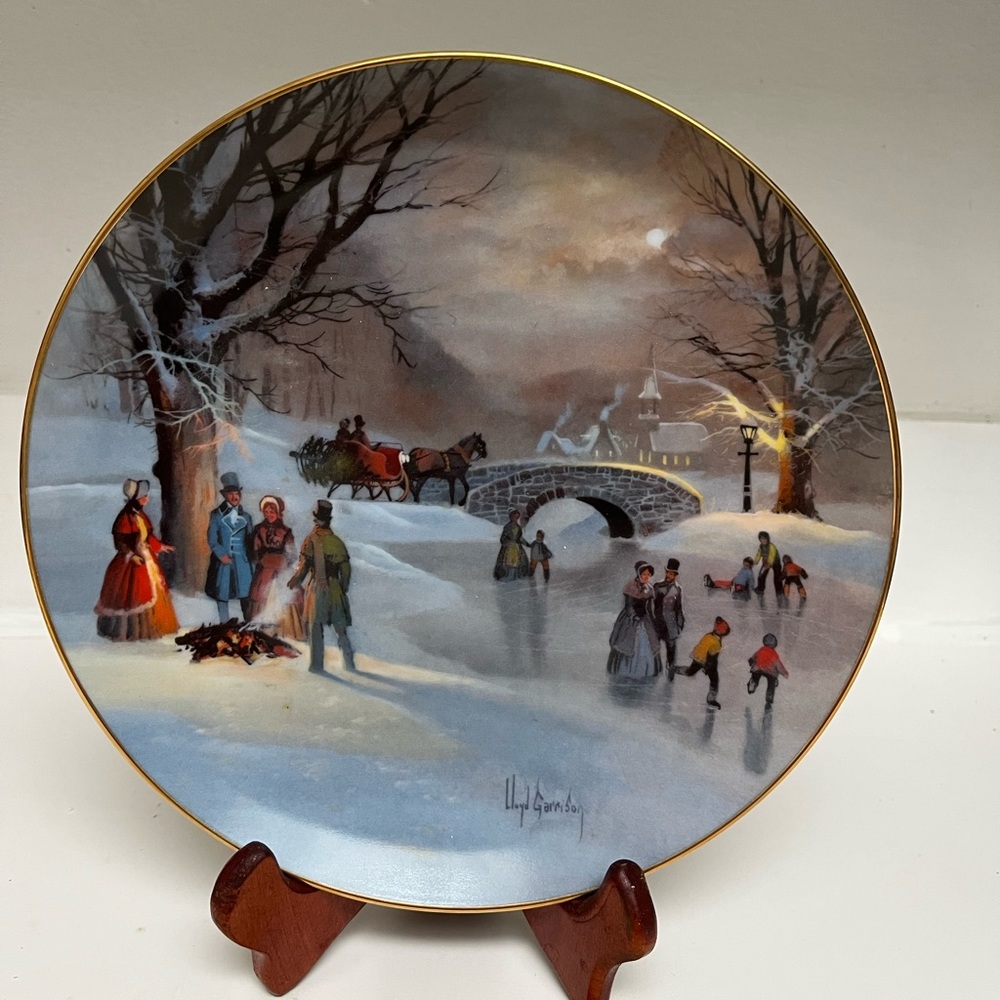 Holiday Skaters by Lloyd Garrison 1987 Collectible Plate